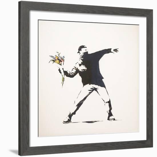 Love Is in the Air-Banksy-Framed Giclee Print