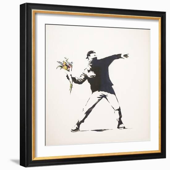 Love Is in the Air-Banksy-Framed Giclee Print