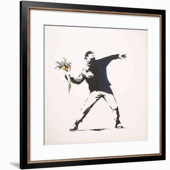 Love Is in the Air-Banksy-Framed Giclee Print