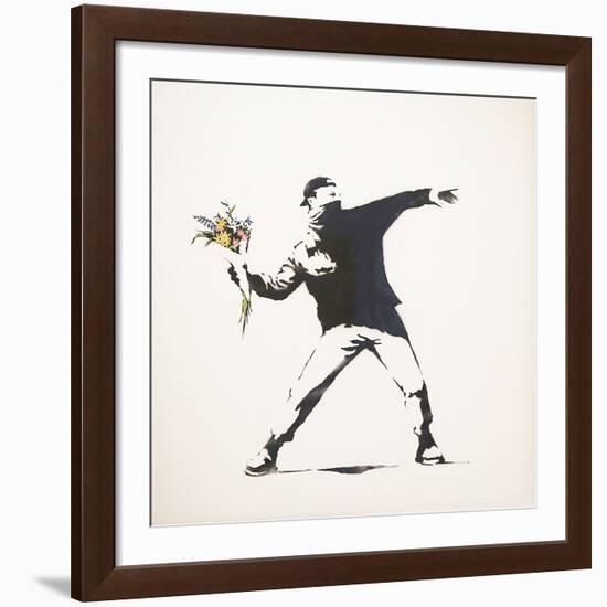 Love Is in the Air-Banksy-Framed Giclee Print