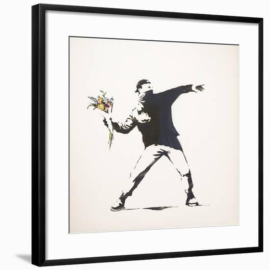 Love Is in the Air-Banksy-Framed Giclee Print