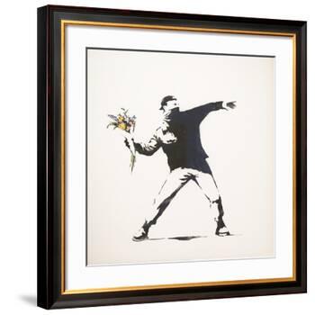 Love Is in the Air-Banksy-Framed Giclee Print