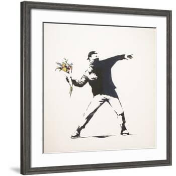 Love Is in the Air-Banksy-Framed Giclee Print