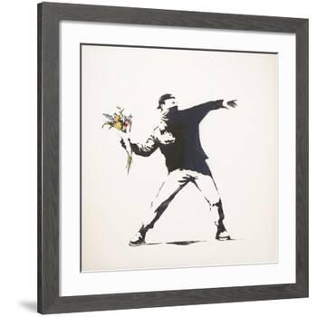 Love Is in the Air-Banksy-Framed Giclee Print