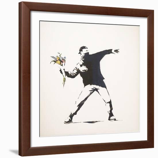 Love Is in the Air-Banksy-Framed Giclee Print