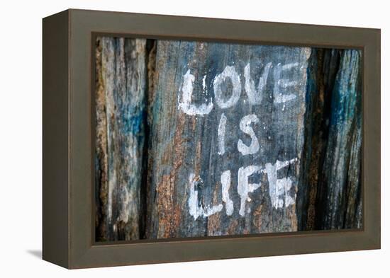 Love is Life Graffiti-null-Framed Stretched Canvas