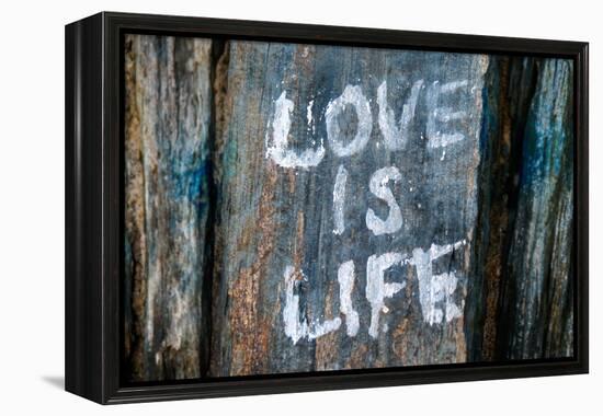 Love is Life Graffiti-null-Framed Stretched Canvas