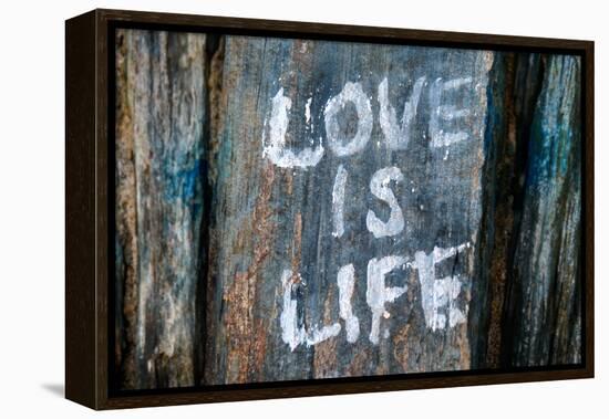 Love is Life Graffiti-null-Framed Stretched Canvas