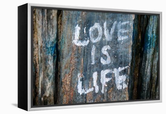 Love is Life Graffiti-null-Framed Stretched Canvas