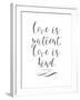 Love Is Patient Love Is Kind-Chalkboard-01-Amy Brinkman-Framed Art Print
