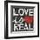 Love Is Real Grunge Square-Michael Mullan-Framed Art Print