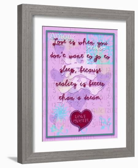 Love Is When You Don’T Want to Go to Sleep-Cathy Cute-Framed Giclee Print