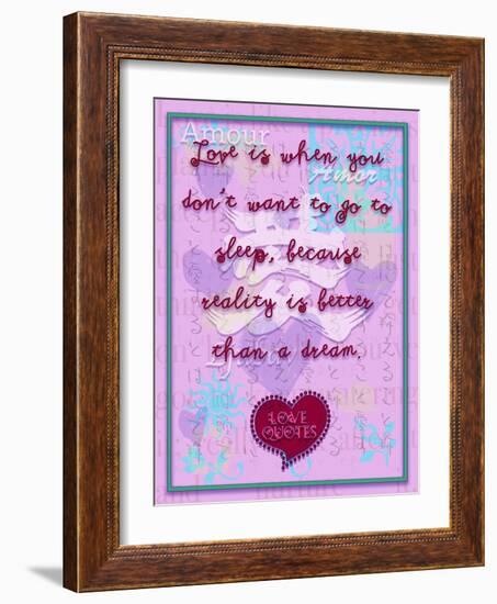 Love Is When You Don’T Want to Go to Sleep-Cathy Cute-Framed Giclee Print