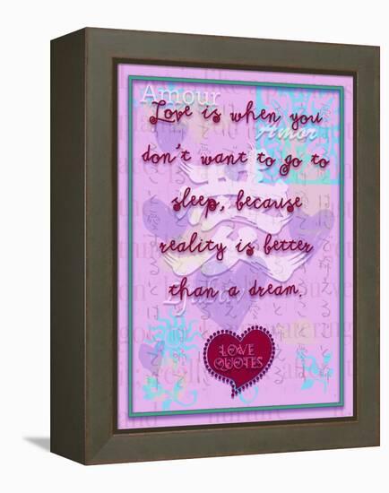 Love Is When You Don’T Want to Go to Sleep-Cathy Cute-Framed Premier Image Canvas