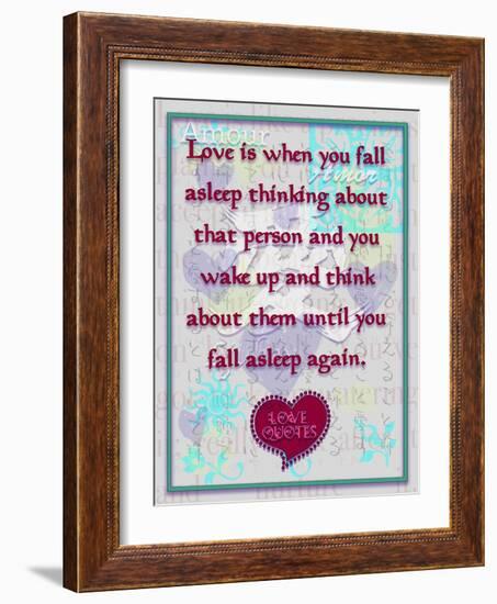 Love Is When You  Fall Asleep Thinking About-Cathy Cute-Framed Giclee Print