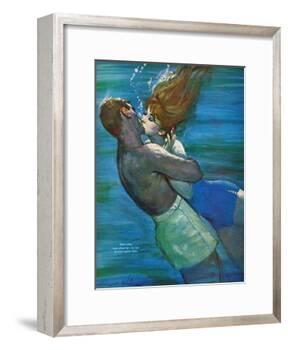 Love Isn't Logical - Saturday Evening Post "Leading Ladies", December 5, 1959 pg.23-Coby Whitmore-Framed Giclee Print