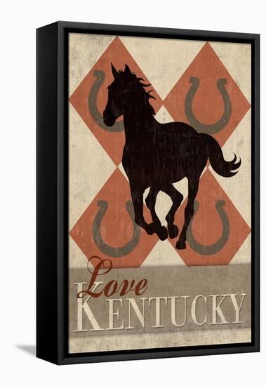 Love Kentucky - Argyle with Horse-Lantern Press-Framed Stretched Canvas