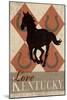 Love Kentucky - Argyle with Horse-Lantern Press-Mounted Art Print