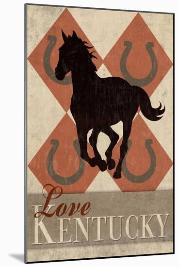 Love Kentucky - Argyle with Horse-Lantern Press-Mounted Art Print