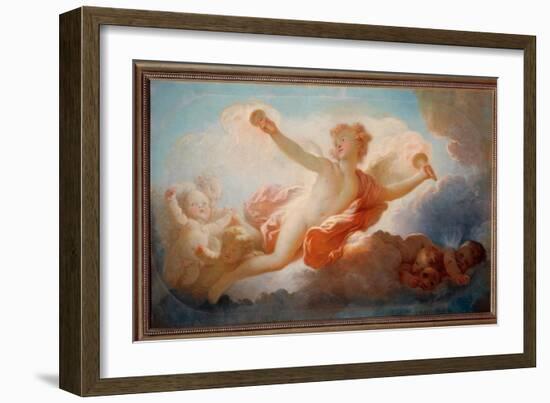 Love Kissing the Universe, 18Th Century (Oil on Canvas)-Jean-Honore Fragonard-Framed Giclee Print