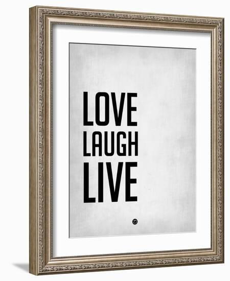 Love Laugh Live Grey-NaxArt-Framed Art Print