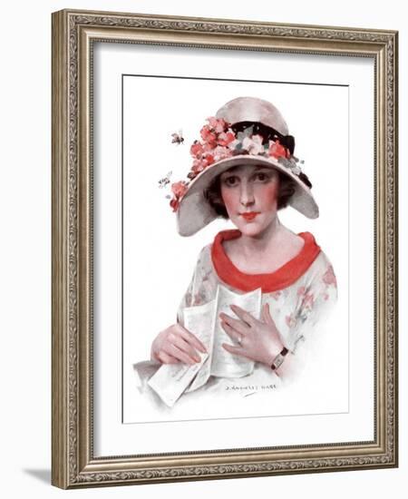 "Love Letter,"July 18, 1925-J. Knowles Hare-Framed Giclee Print