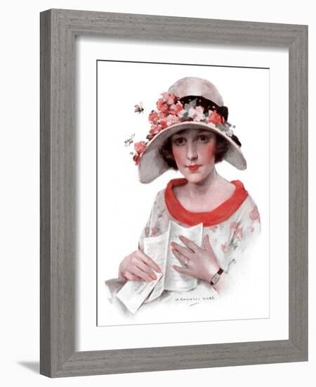 "Love Letter,"July 18, 1925-J. Knowles Hare-Framed Giclee Print