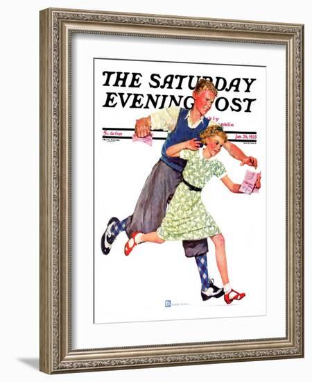 "Love Letter," Saturday Evening Post Cover, January 26, 1935-Douglas Crockwell-Framed Giclee Print