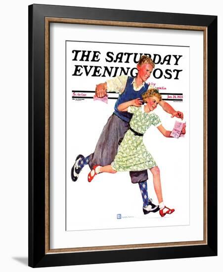 "Love Letter," Saturday Evening Post Cover, January 26, 1935-Douglas Crockwell-Framed Giclee Print