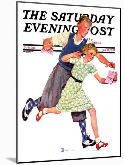 "Love Letter," Saturday Evening Post Cover, January 26, 1935-Douglas Crockwell-Mounted Giclee Print