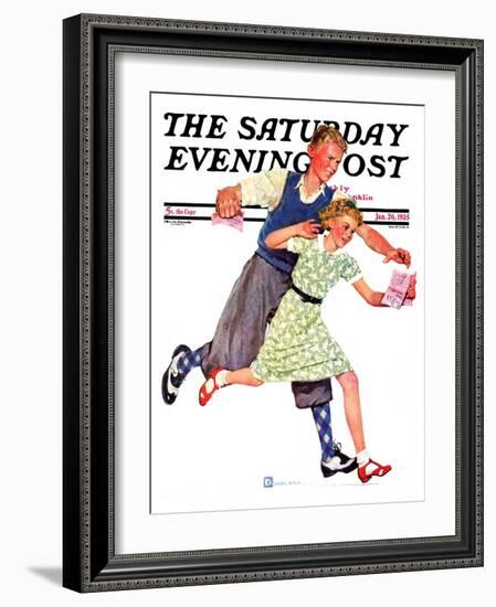 "Love Letter," Saturday Evening Post Cover, January 26, 1935-Douglas Crockwell-Framed Giclee Print