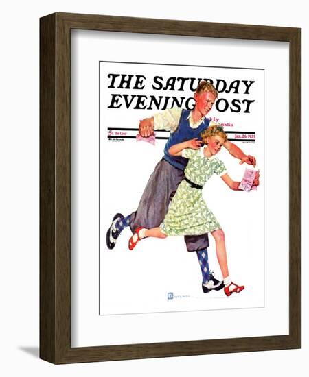 "Love Letter," Saturday Evening Post Cover, January 26, 1935-Douglas Crockwell-Framed Giclee Print