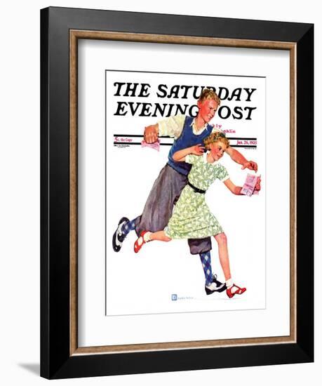 "Love Letter," Saturday Evening Post Cover, January 26, 1935-Douglas Crockwell-Framed Giclee Print