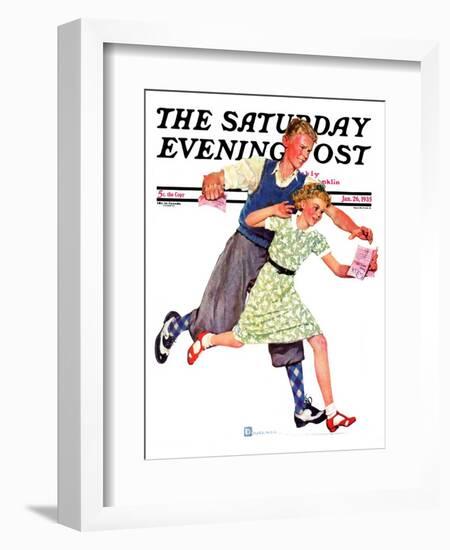 "Love Letter," Saturday Evening Post Cover, January 26, 1935-Douglas Crockwell-Framed Giclee Print