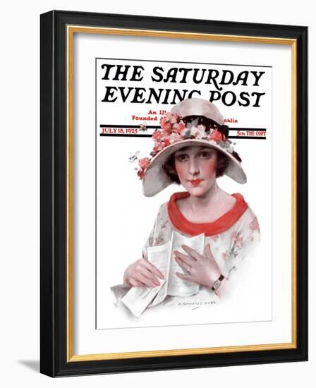 "Love Letter," Saturday Evening Post Cover, July 18, 1925-J. Knowles Hare-Framed Giclee Print