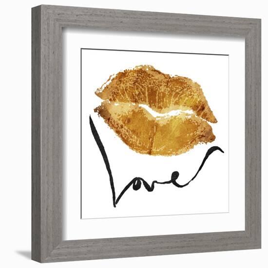 Love Lips Gold-OnRei-Framed Art Print