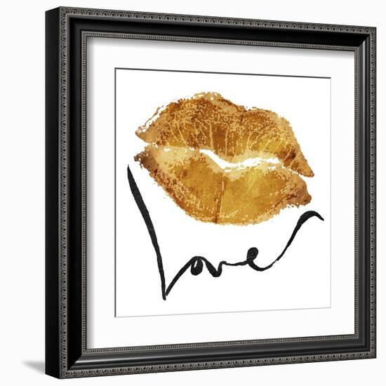 Love Lips Gold-OnRei-Framed Art Print