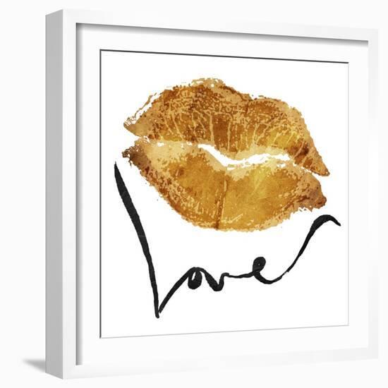 Love Lips Gold-OnRei-Framed Premium Giclee Print