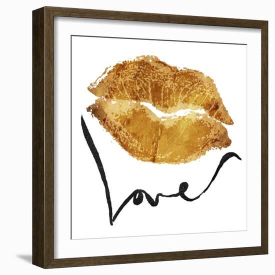 Love Lips Gold-OnRei-Framed Art Print