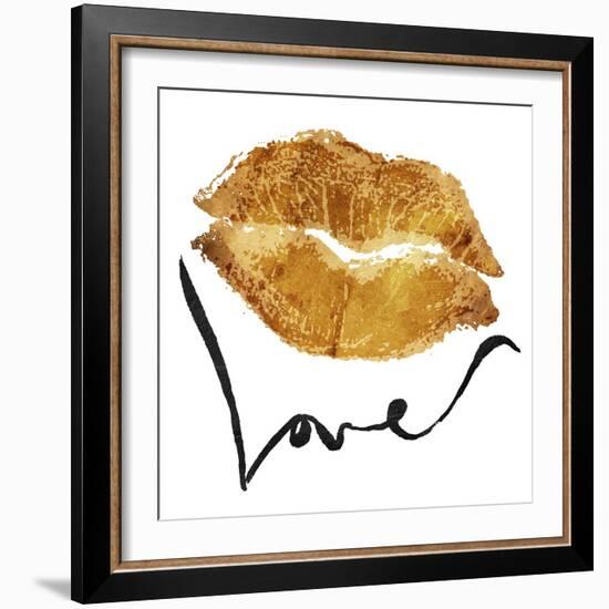 Love Lips Gold-OnRei-Framed Art Print