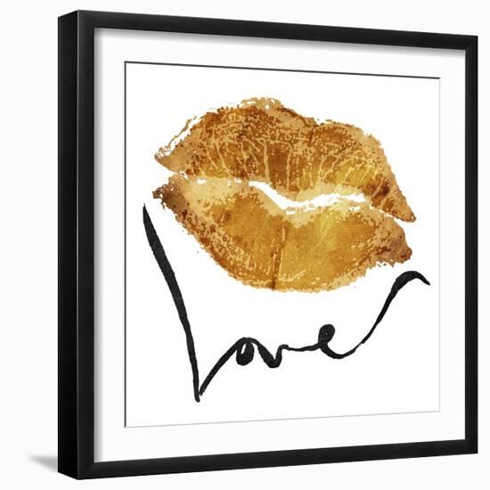 Love Lips Gold-OnRei-Framed Art Print