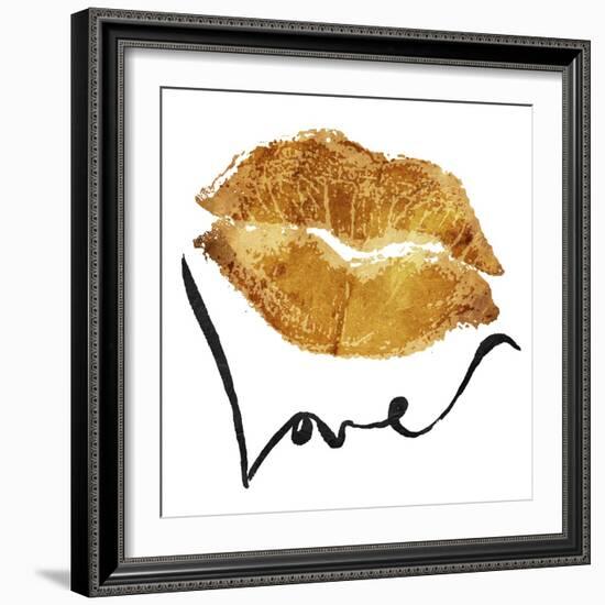 Love Lips Gold-OnRei-Framed Art Print