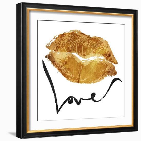 Love Lips Gold-OnRei-Framed Art Print