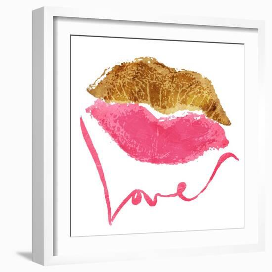 Love Lips White-OnRei-Framed Art Print