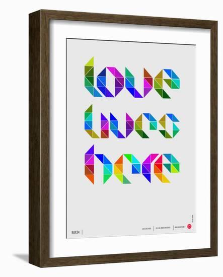 Love Lives Here Poster-NaxArt-Framed Art Print