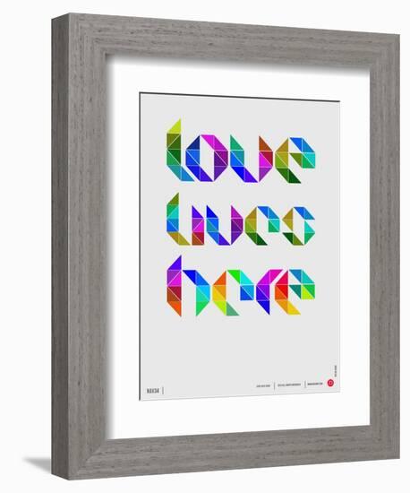 Love Lives Here Poster-NaxArt-Framed Art Print