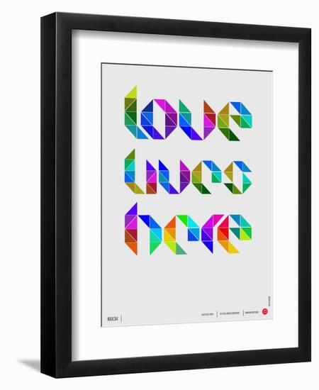 Love Lives Here Poster-NaxArt-Framed Art Print