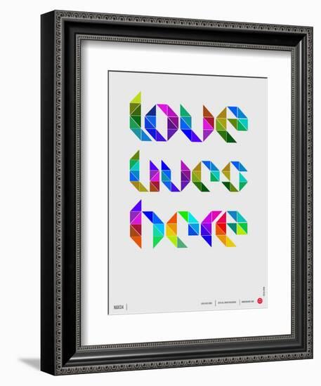 Love Lives Here Poster-NaxArt-Framed Art Print