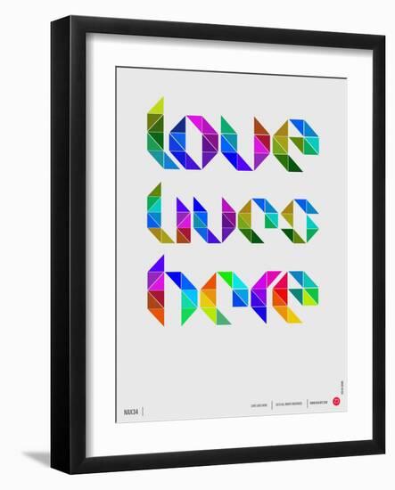 Love Lives Here Poster-NaxArt-Framed Art Print