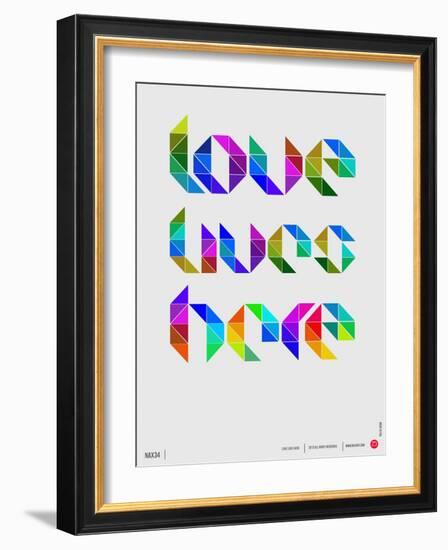 Love Lives Here Poster-NaxArt-Framed Art Print